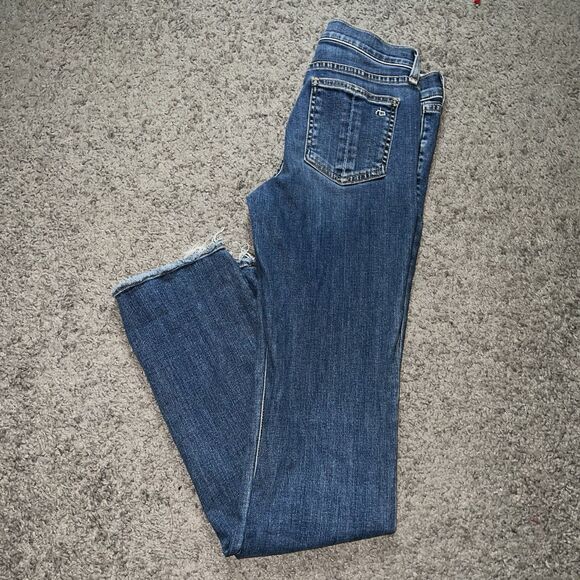 Rag & Bone Women Jeans Straight Leg Waist - 25 Blue Cotton - Picture 1 of 2